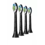 Opzetborstels Philips HX6064/88 Optimal White — 4 stuks, zwart, medium borstelharen, 62.000 bewegingen/min