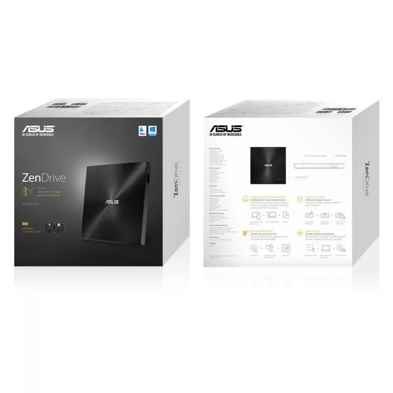 ASUS ZenDrive U9M optisch station DVD±RW zwart