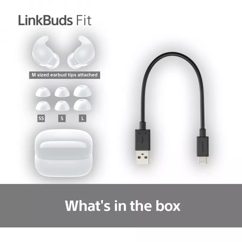 Sony LinkBuds Fit WFLS910NW hoofdtelefoon/headset draadloos in-ear gesprekken/muziek Bluetooth wit