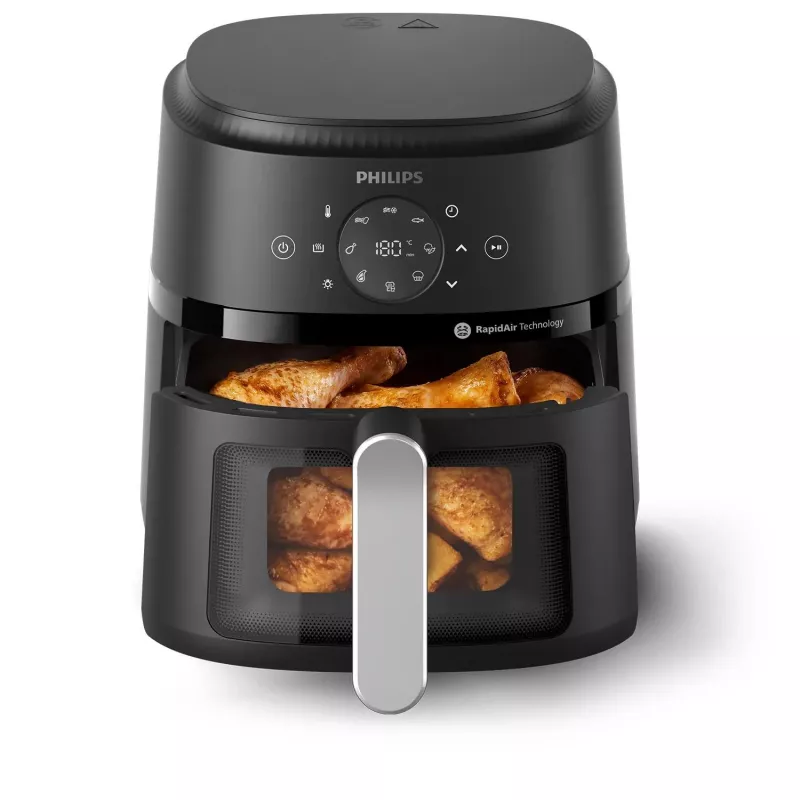 Philips 2000 serie NA221/00 friteuse enkel 4,2 L standalone 1500 W heteluchtfriteuse zwart, zilver