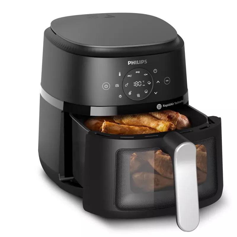 Philips 2000 serie NA221/00 friteuse enkel 4,2 L standalone 1500 W heteluchtfriteuse zwart, zilver