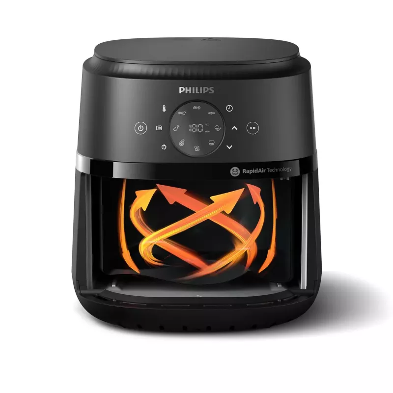 Philips 2000 serie NA221/00 friteuse enkel 4,2 L standalone 1500 W heteluchtfriteuse zwart, zilver