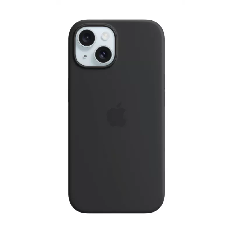 APPLE iPhone 15 – siliconen case met MagSafe – zwart