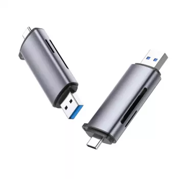 Ugreen 50706 kaartlezer USB/Micro-USB zilver