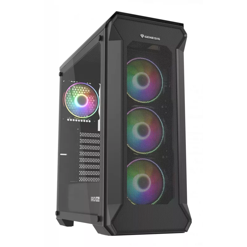 GENESIS Irid 505 ARGB midi tower zwart, transparant
