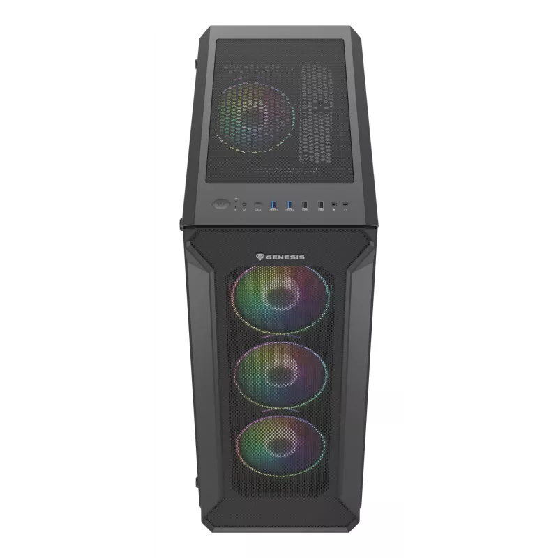 GENESIS Irid 505 ARGB midi tower zwart, transparant