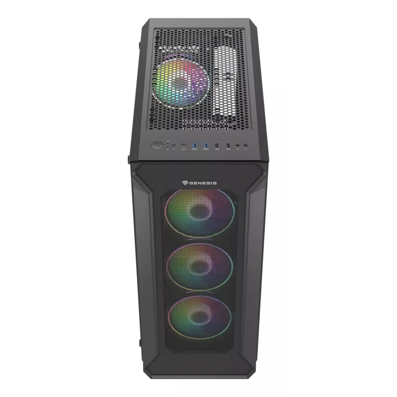 GENESIS Irid 505 ARGB midi tower zwart, transparant