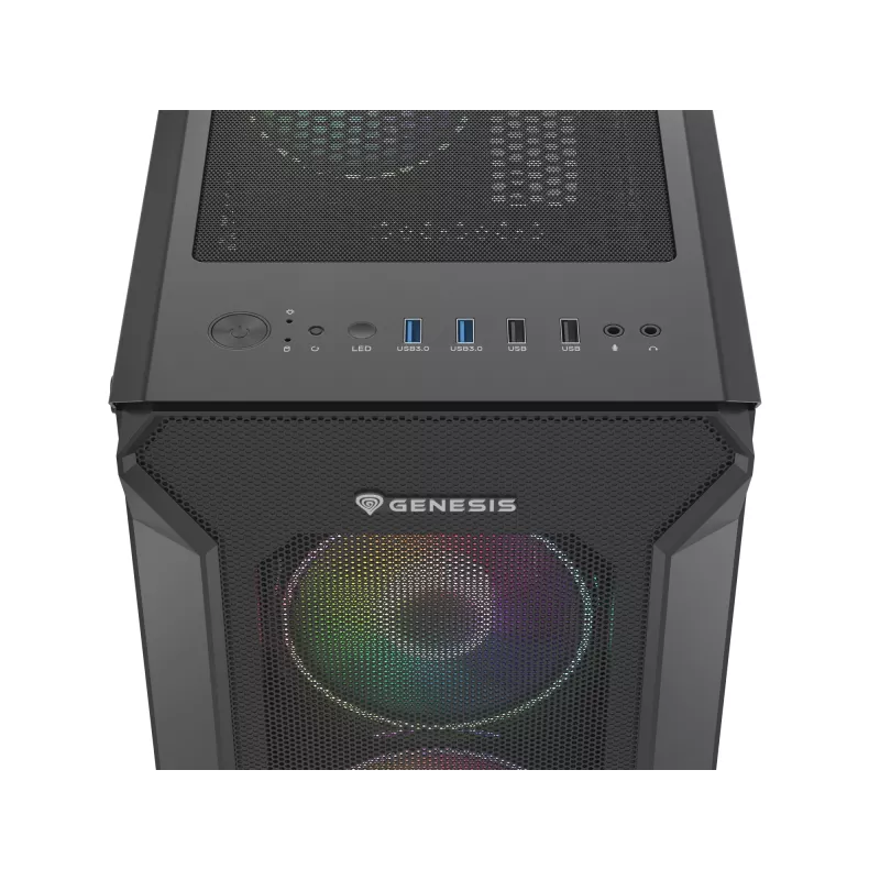 GENESIS Irid 505 ARGB midi tower zwart, transparant