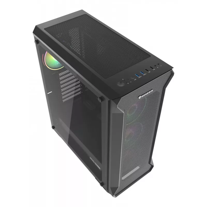 GENESIS Irid 505 ARGB midi tower zwart, transparant
