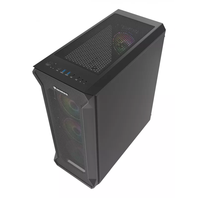 GENESIS Irid 505 ARGB midi tower zwart, transparant