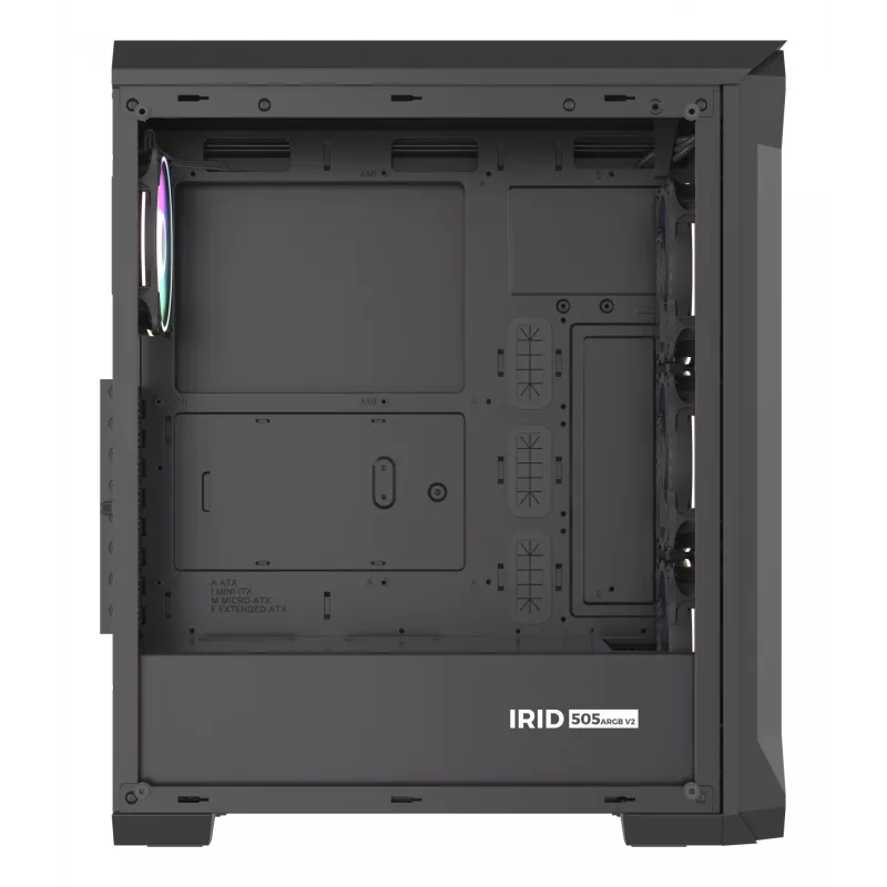 GENESIS Irid 505 ARGB midi tower zwart, transparant