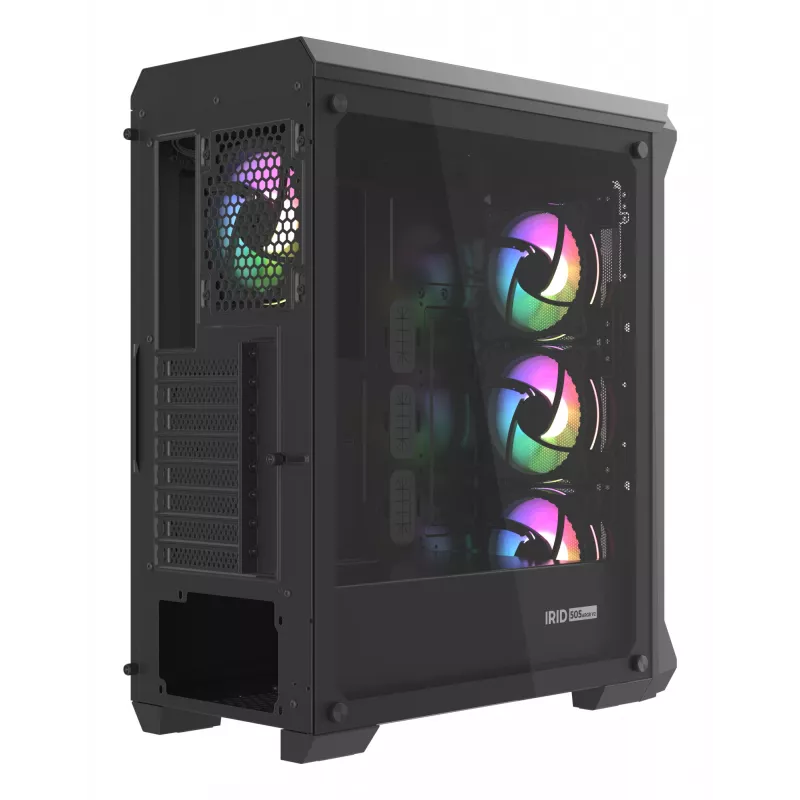 GENESIS Irid 505 ARGB midi tower zwart, transparant