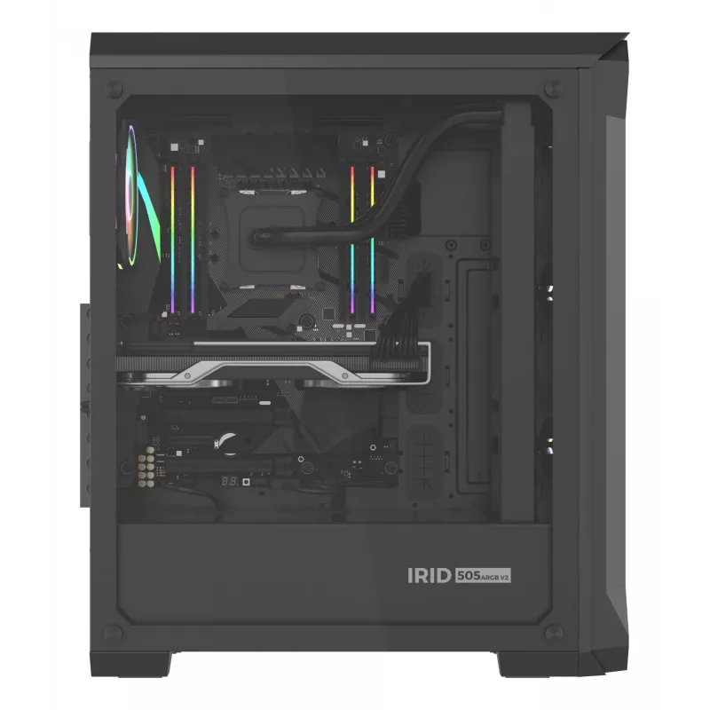 GENESIS Irid 505 ARGB midi tower zwart, transparant