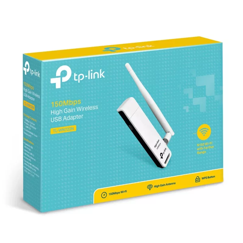 TP-Link TL-WN722N netwerkadapter, WLAN 150 Mbit/s, USB, Wi-Fi 4, 2,4 GHz