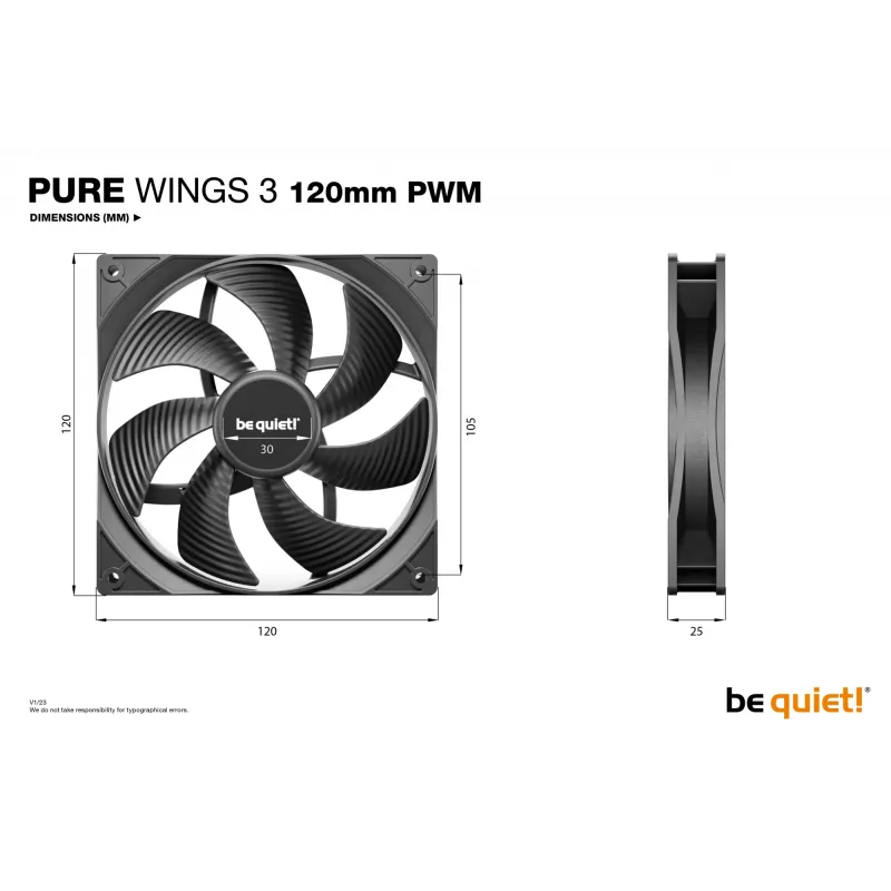 be quiet Pure Wings 3 120mm PWM behuizingsventilator 12 cm zwart 1 stuk