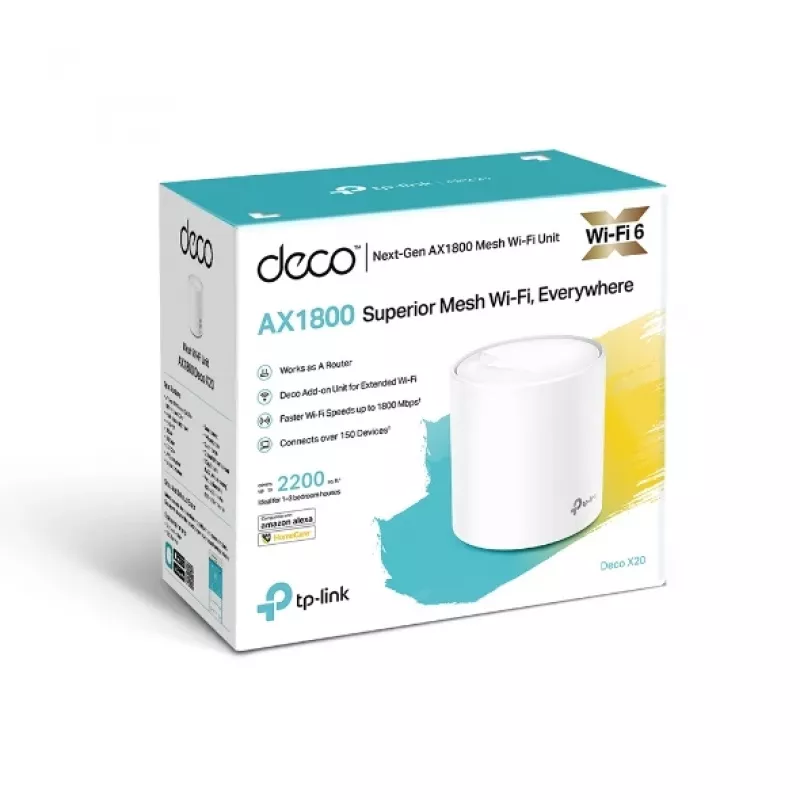 TP-Link AX1800 Whole Home Mesh Wi-Fi 6 systeem, wit, intern, mesh-router, stroom, FCC
