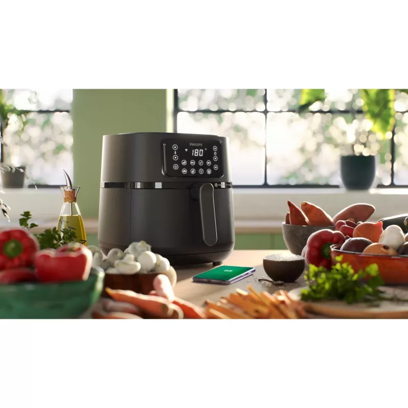 Philips 5000 serie Airfryer HD9285/90 XXL Connected, heteluchtfriteuse, 7,2 L, 1,4 kg, Rapid Air, 40 °C, 200 °C