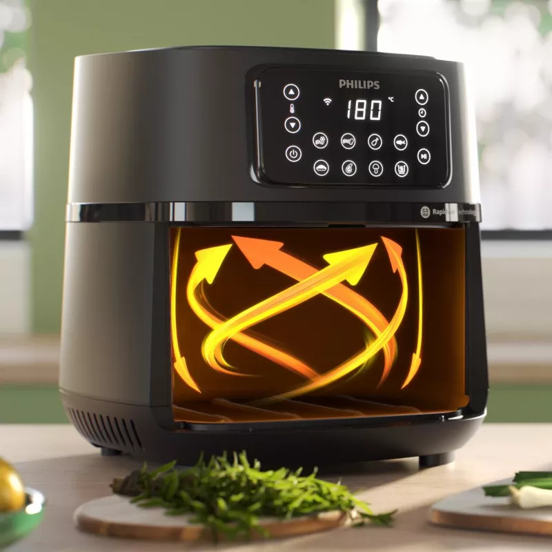 Philips 5000 serie Airfryer HD9285/90 XXL Connected, heteluchtfriteuse, 7,2 L, 1,4 kg, Rapid Air, 40 °C, 200 °C