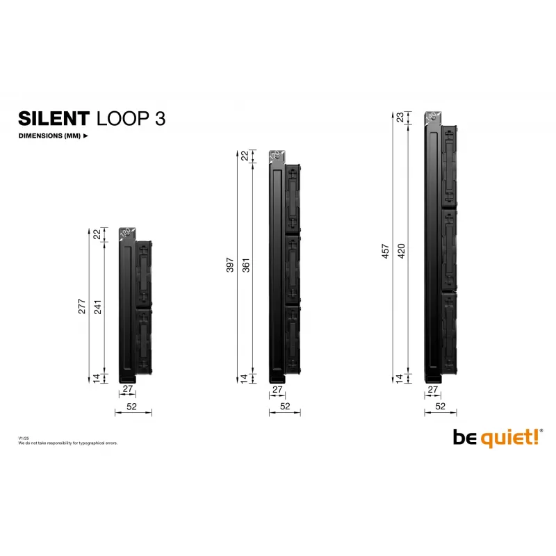 be quiet Silent Loop 3 420 mm processor all-in-one-vloeistofkoeler 14 cm zwart 1 stuk