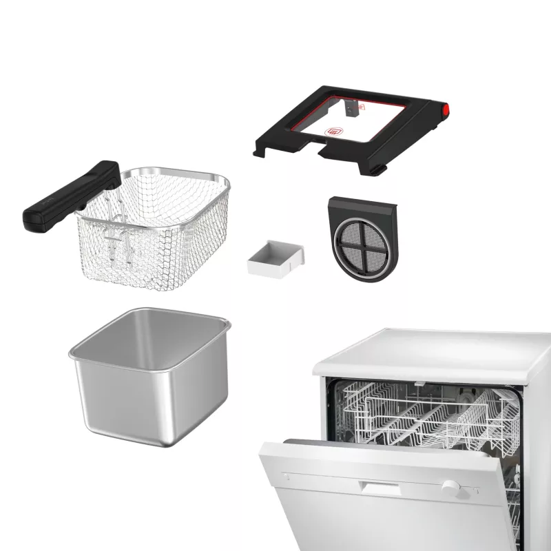 Tefal Clear Duo FR600D10 friteuse, 3,5 l, 2000 W, roestvrij staal/zwart