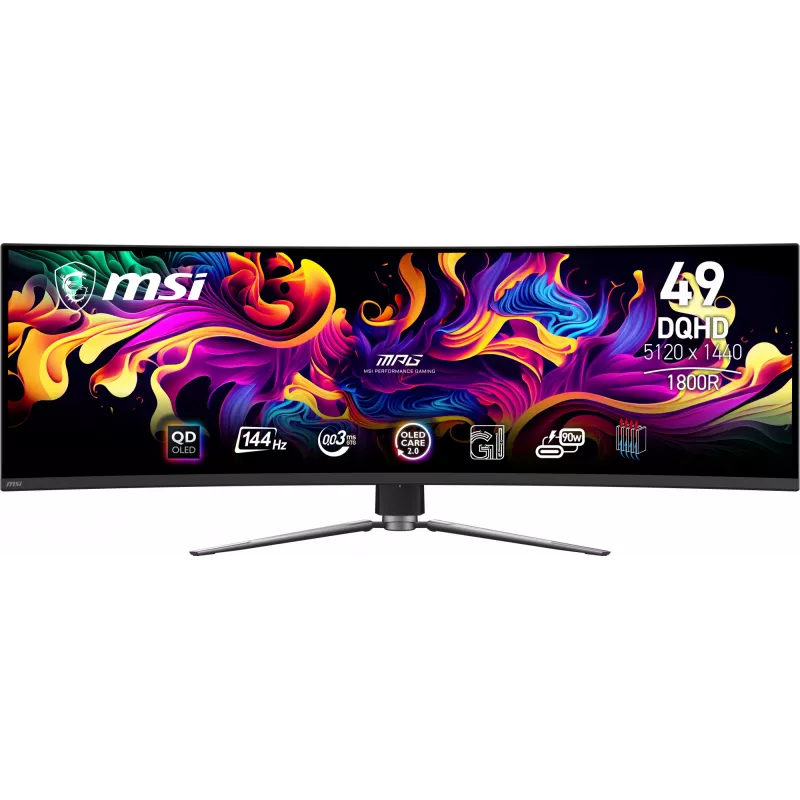 MSI MPG 491CQP QD-OLED computermonitor 124,5 cm (49 inch) 5120 x 1440 pixel DQHD zwart