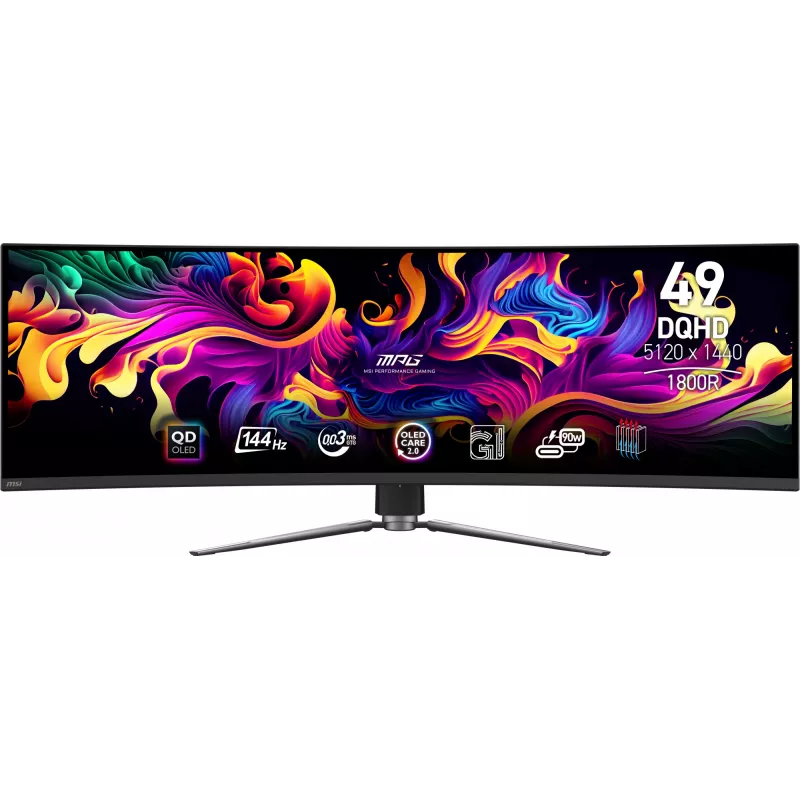 MSI MPG 491CQP QD-OLED computermonitor 124,5 cm (49 inch) 5120 x 1440 pixel DQHD zwart