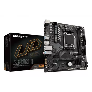 GIGABYTE A620M H moederbord - ondersteunt AMD Ryzen 8000 CPU's, 5+2+2 fasen digitaal VRM, tot 7200MHz DDR5 (OC), 1xPCIe 4.0 M.2, GbE LAN, USB 3.2 Gen 1