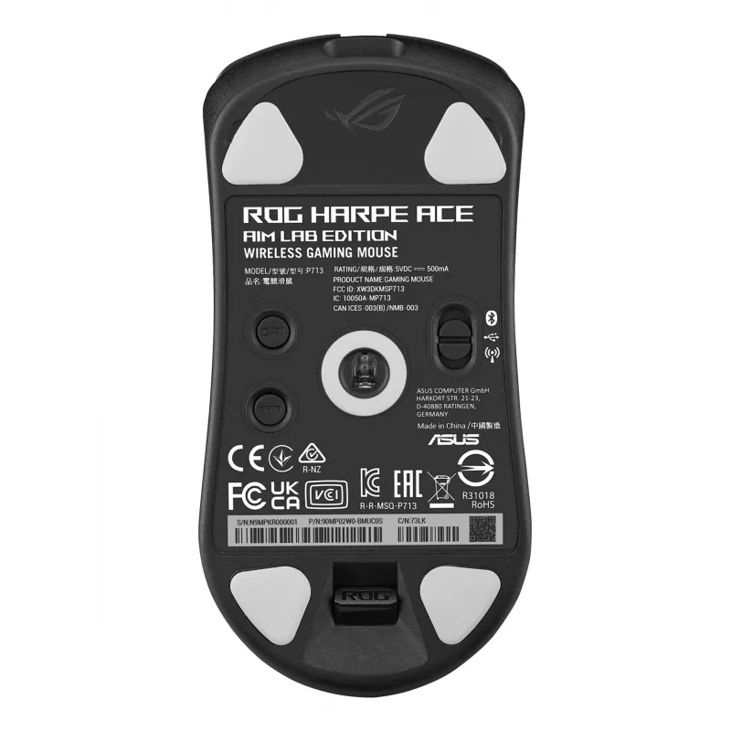 ASUS ROG Harpe Ace Aim Lab Edition muis gaming ambidexter RF draadloos + Bluetooth + USB Type-A optisch 36000 DPI