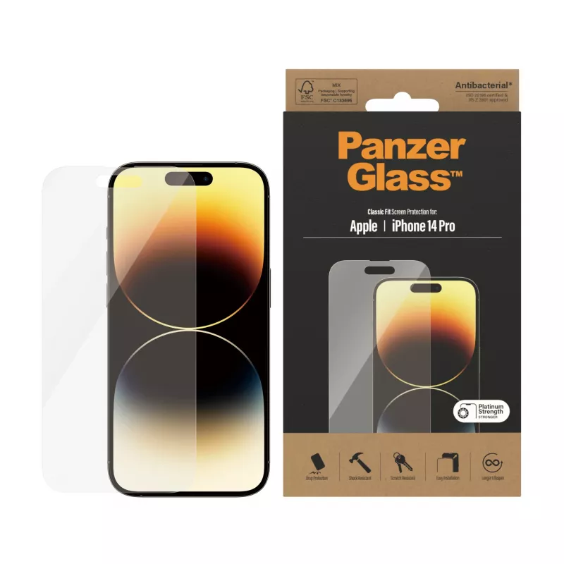 PanzerGlass displayschermfolie voor Apple iPhone 14 Pro Classic Fit