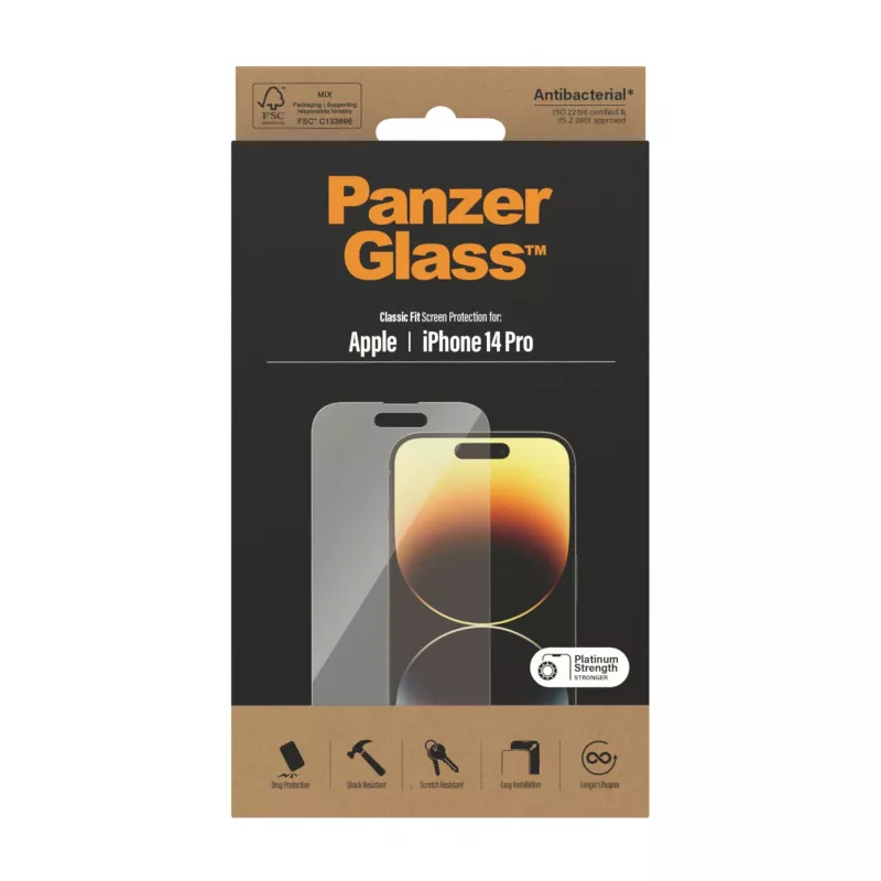 PanzerGlass displayschermfolie voor Apple iPhone 14 Pro Classic Fit