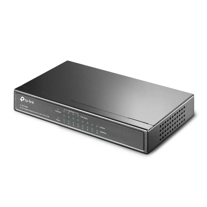 TP-Link TL-SG1008P 8-poorts Gigabit desktopswitch, 4x PoE