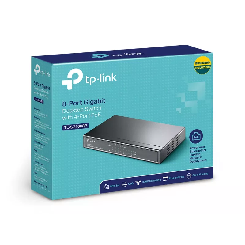 TP-Link TL-SG1008P 8-poorts Gigabit desktopswitch, 4x PoE