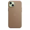 Apple FineWoven hoesje met MagSafe iPhone 15 Plus taupe
