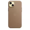 Apple FineWoven hoesje met MagSafe iPhone 15 Plus taupe