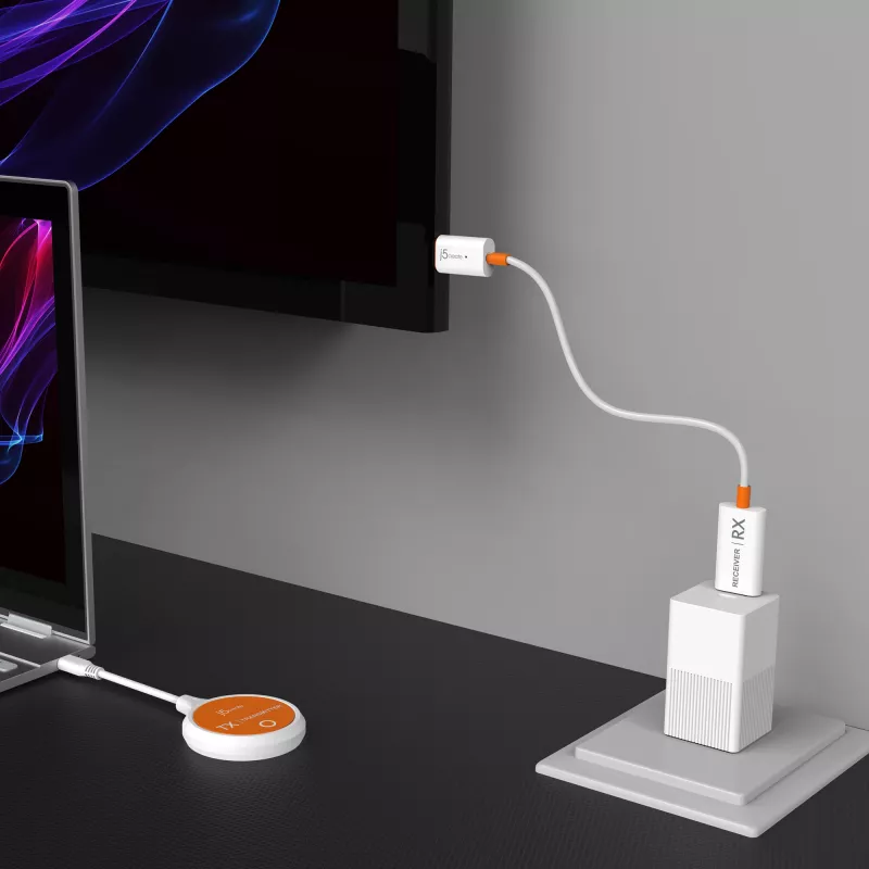 j5create JVAW62 ScreenCast USB-C® draadloze display HDMI™-extender, wit en oranje
