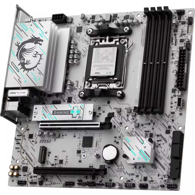 Moederbord MSI B840M GAMING PLUS WIFI6E microATX, socket AM5, DDR5 tot 256 GB, Wi-Fi 6E, 2,5GbE, M.2 x2, HDMI 2.1