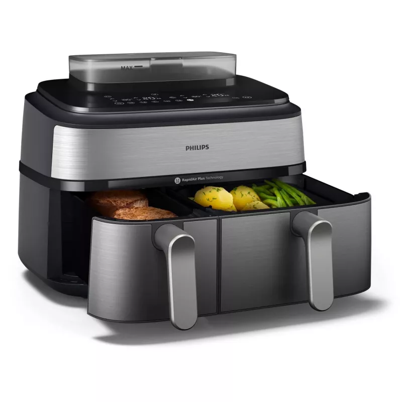 Philips 5000 series NA555/00 friteuse dubbel 9 L losstaand 2750 W heteluchtfriteuse zilver