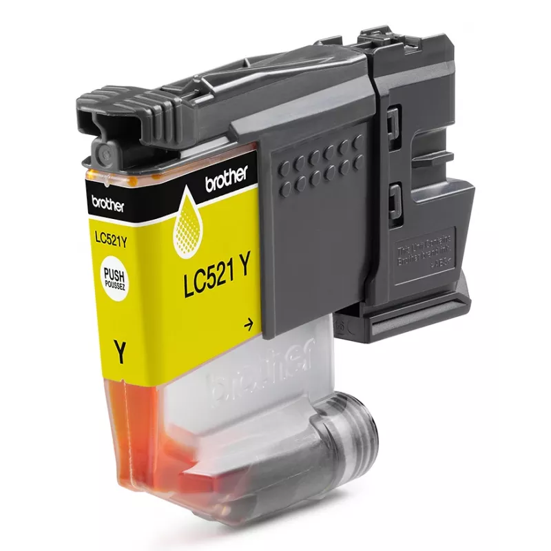 Brother LC521Y originele inktcartridge - geel, geel, 1 stuk, 500 pagina's, singlepack