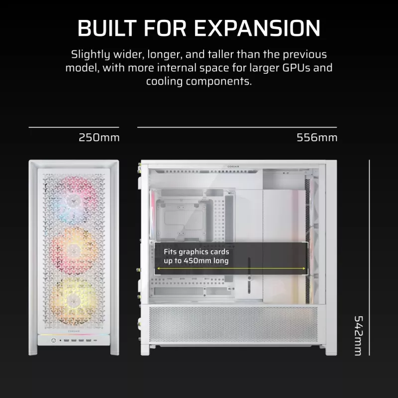 CORSAIR PC-behuizing - Frame 5000D RS ARGB High-Airflow Mid-Tower - wit