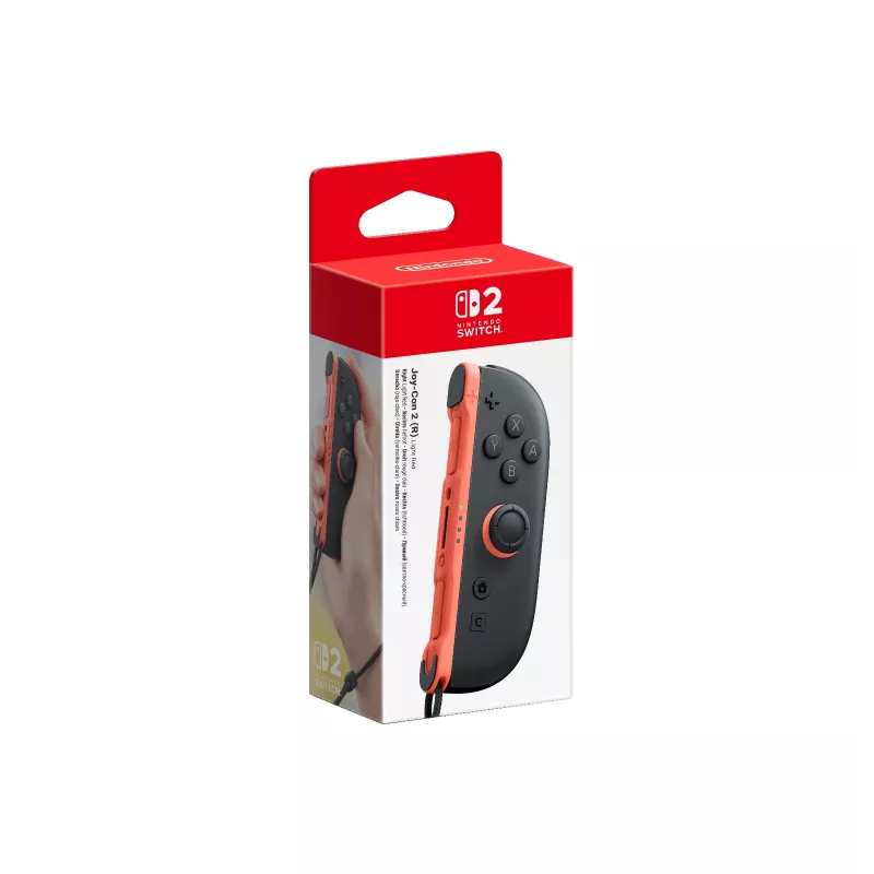 Nintendo Joy-Con 2 (R) lichtrood, joystick, Nintendo Switch 2, home-toets, analoog/digitaal, draadloos, Bluetooth