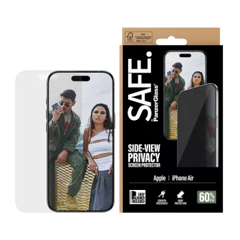 PanzerGlass SAFE. Privacy displayschermbescherming voor Apple iPhone Air — gehard glas, Ultra-Wide Fit, EasyAligner, kras- en stootvast