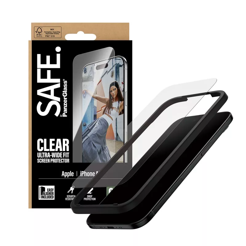 PanzerGlass SAFE. by ® displayschermfolie iPhone Air | Ultra-Wide Fit met EasyAligner