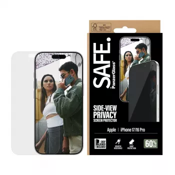PanzerGlass SAFE. by ® 2-Way Privacy Screen Protector iPhone 17 | iPhone 16 Pro | Ultra-Wide Fit met EasyAligner