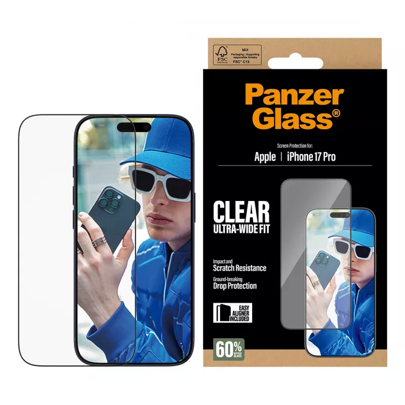 PanzerGlass displayschermfolie iPhone 17 Pro Ultra-Wide Fit EasyAligner krasvast stootvast