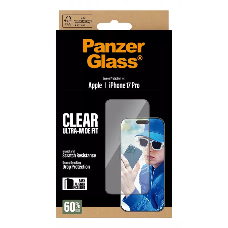 PanzerGlass displayschermfolie iPhone 17 Pro Ultra-Wide Fit EasyAligner krasvast stootvast