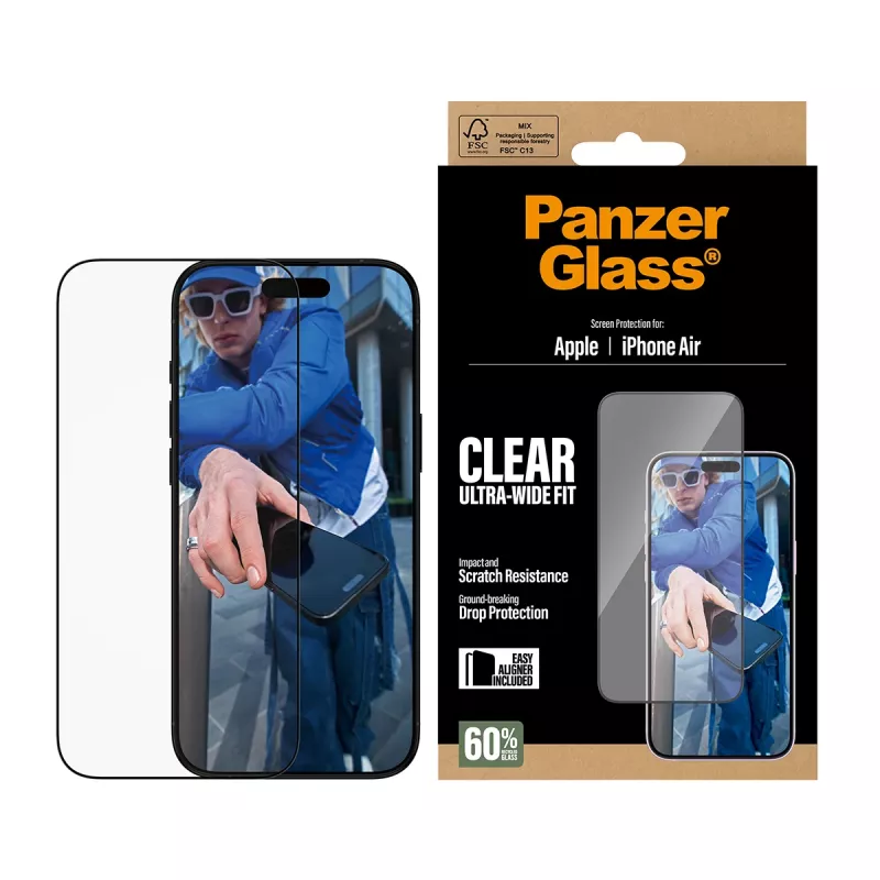 PanzerGlass ® displayschermfolie iPhone Air | Ultra-Wide Fit met EasyAligner