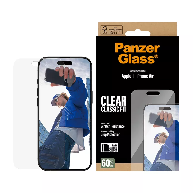 PanzerGlass® displayschermfolie iPhone Air | Classic Fit met EasyAligner