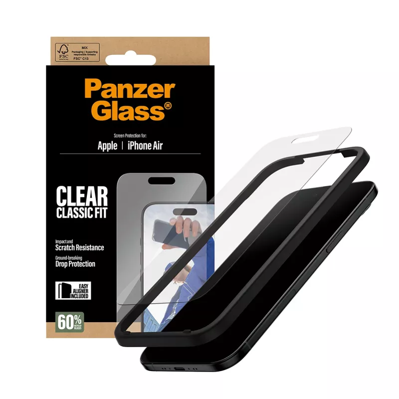 PanzerGlass® displayschermfolie iPhone Air | Classic Fit met EasyAligner