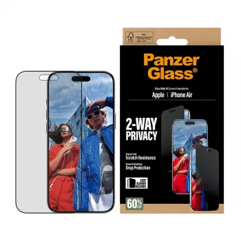 PanzerGlass ® 2-Way Privacy Screen Protector iPhone Air | Ultra-Wide Fit met EasyAligner