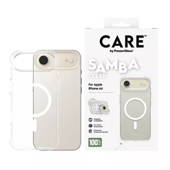 PanzerGlass CARE™ by ® Samba Case transparant met witte MagSafe iPhone Air